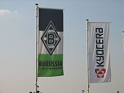 Flags of Borussia and the former sponsor Kyocera