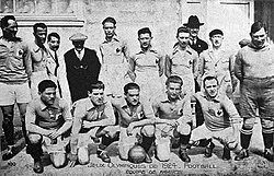 The French squad, eliminated by Uruguay