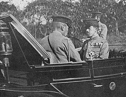 Emperor Taishō on his way to the opening ceremony of the Imperial Diet in 1917, during World War I