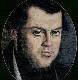 Portrait of Sarmiento at the time of his exile in Chile; by Franklin Rawson
