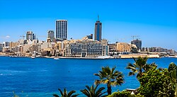 The tallest building in Malta, Mercury Tower, along with Portomaso Business Tower.