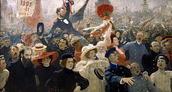A scene from the First Russian Revolution, by Ilya Repin[79]