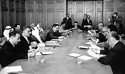 Arab leaders during the first Arab league summit in Cairo (1964)