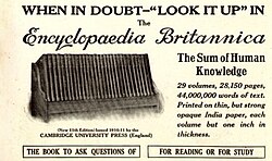 An advertisement for the 11th edition, published in the May 1913 issue of National Geographic