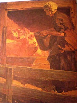 Pig Trough, oil on canvas, 1904