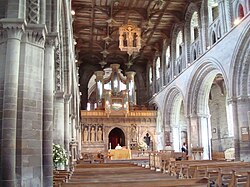 The Transitional nave of St Davids Cathedral