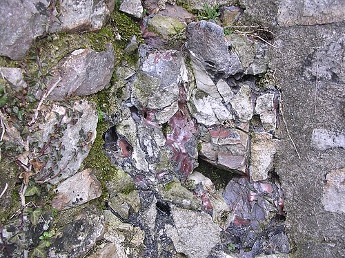Fragment of vitrified wall at Sainte-Suzanne (Mayenne)