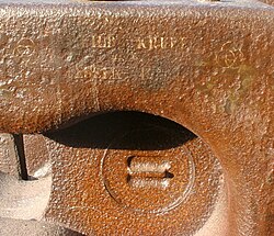 Detail of a WWI gun breech block manufactured by Krupp in Essen