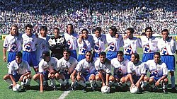 Cruz Azul before facing León in the second-leg of the Invierno 1997 final on 7 December 1997.