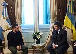 Milei with Volodymyr Zelenskyy, December 10, 2023.