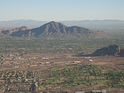 Camelback Mountain is part of the Phoenix Mountains range