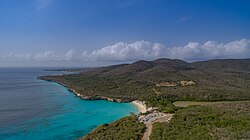 Aerial view of the coast of Curaçao