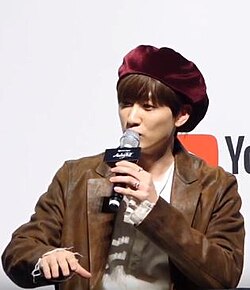 Eunhyuk during Analog Trip press conference in September 2019