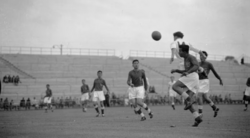 Indonesia's match against the Soviet Union at the 1956 Summer Olympics in Melbourne. The match ended in a goalless draw