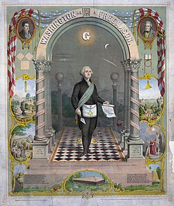 Washington with Masonic symbolism