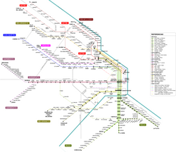 Buenos Aires commuter rail network with the Red de Expresos Regionales tunnels completed