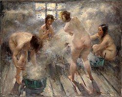 In a Russian Banya (1916), by Vitaly Tikhov