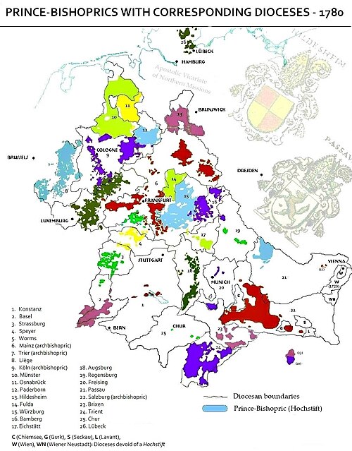 The prince-bishoprics on the eve of secularisation