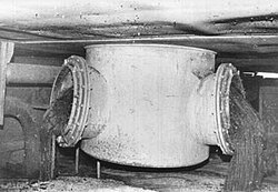 Chernobyl lava-like corium, formed by fuel-containing mass, flowed into the steam suppression region of the plant.[78]