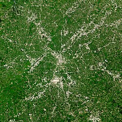 Atlanta and its surrounding suburbs, from Sentinel-2A satellite, 2022