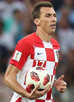 Mandžukić after scoring in the 2018 FIFA World Cup Final against France