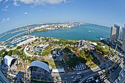Panorama of Bayfront Park, taken the Thursday before the second weekend.