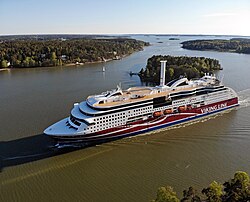 The passenger ship MS Viking Grace, the world's first large-scale passenger ship to be powered with liquefied natural gas