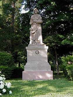 Madonna of the Trail, one of a series of 12 identical monuments dedicated to the spirit of pioneer women in the United States