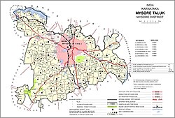 Map of Mysore taluk (2011)