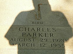 Parker's grave at Lincoln Cemetery, Kansas City, Missouri, in 2005