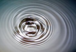Surface waves in water showing water ripples