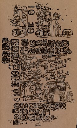 Page 3 of the Paris Codex, displaying the typical combination of a standing and a seated figure