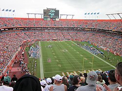 The Miami Dolphins hosting the New York Jets at the stadium in September 2012