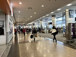 Boarding gates at the airport.
