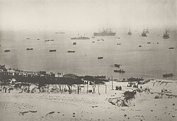 Japanese Army landing at Shuilong Bay, Rongcheng, Shandong in January, 1895