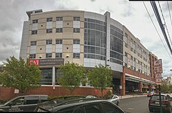 A panorama of the Robert Wood Johnson University Hospital in New Brunswick.