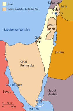 Territory held by Israel: after the war The Sinai Peninsula was returned to Egypt in 1982.