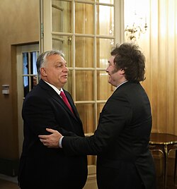 Milei with Hungarian Prime Minister Viktor Orbán