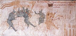 Frederick Barbarossa depicted during the Third Crusade