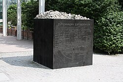 A black granite memorial to the White Rose Movement in the Hofgarten in Munich