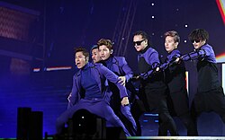 TVXQ performing Catch Me at the K-Pop World Festival 2012