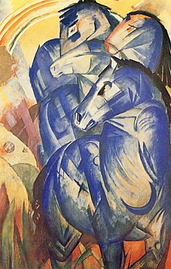 Franz Marc, The Tower of Blue Horses, 1913 (missing since 1945)
