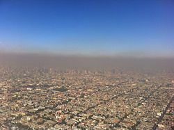 Photochemical smog over Mexico City, December 2010