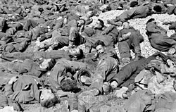 British and Canadian prisoners resting at Dieppe, August 1942