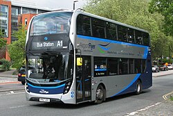 A Bristol Airport Flyer Alexander Dennis Enviro400 MMC bus in 2019