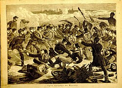 The Battle of Mramor between Serbian soldiers and the Ottoman army during the Serbian Wars for Independence in 1877