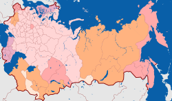 Map showing subdivisions of the Russian Empire in 1914