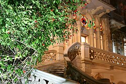 The marble stairs of the museum
