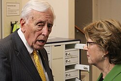 Bumiller speaking to Steny Hoyer at Christiansborg in Copenhagen, Denmark, January 2026