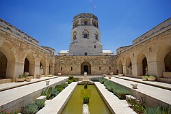 Inner courtyard with a view to the tower.